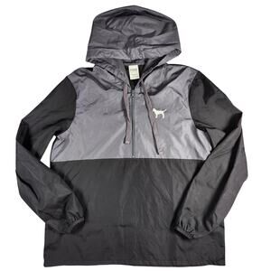 Victoria's Secret PINK Grey & Black Lightweight Anorak Windbreaker Jacket - XS/S